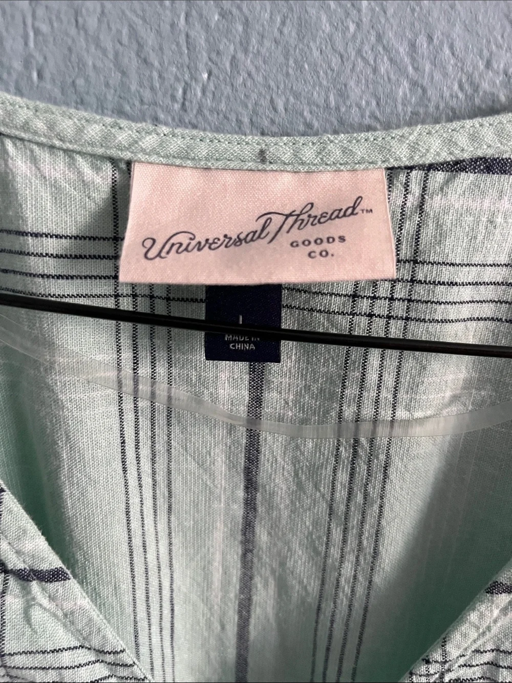 Universal Thread Mint Plaid Ruched Front Mini Dress - Picture 2 of 2